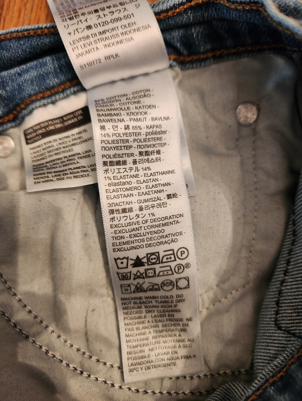 Levi's Wedgie Straight Jeans Button Fly Blue Size 27 - Picture 5 of 6